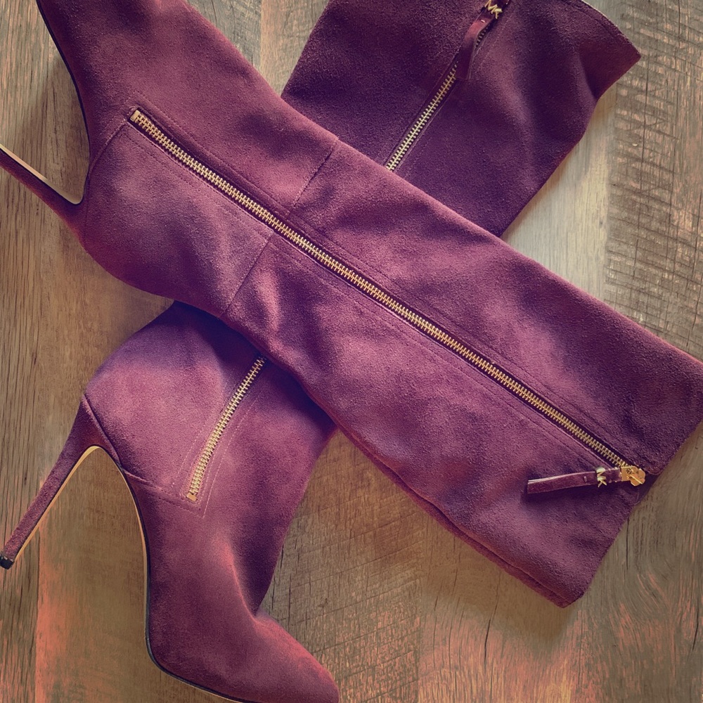 Michael Kors “suede heeled boots”